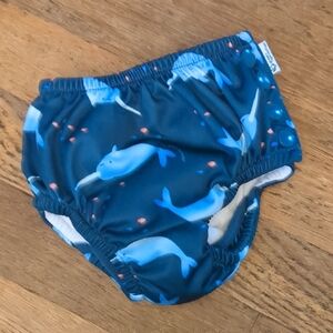 Blue and White Whale Pattern Diaper Cover
